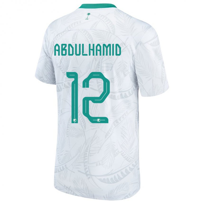 Barn Saudi-arabias Saud Abdulhamid #12 Hvit Hjemmetrøye Drakt Trøye 22-24 Skjorter T-skjorte