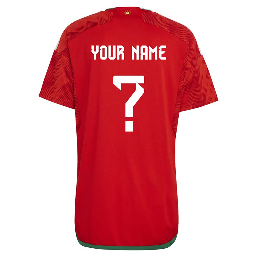 Barn Wales Navnet Ditt #0 Rød Hjemmetrøye Drakt Trøye 22-24 Skjorter T-skjorte