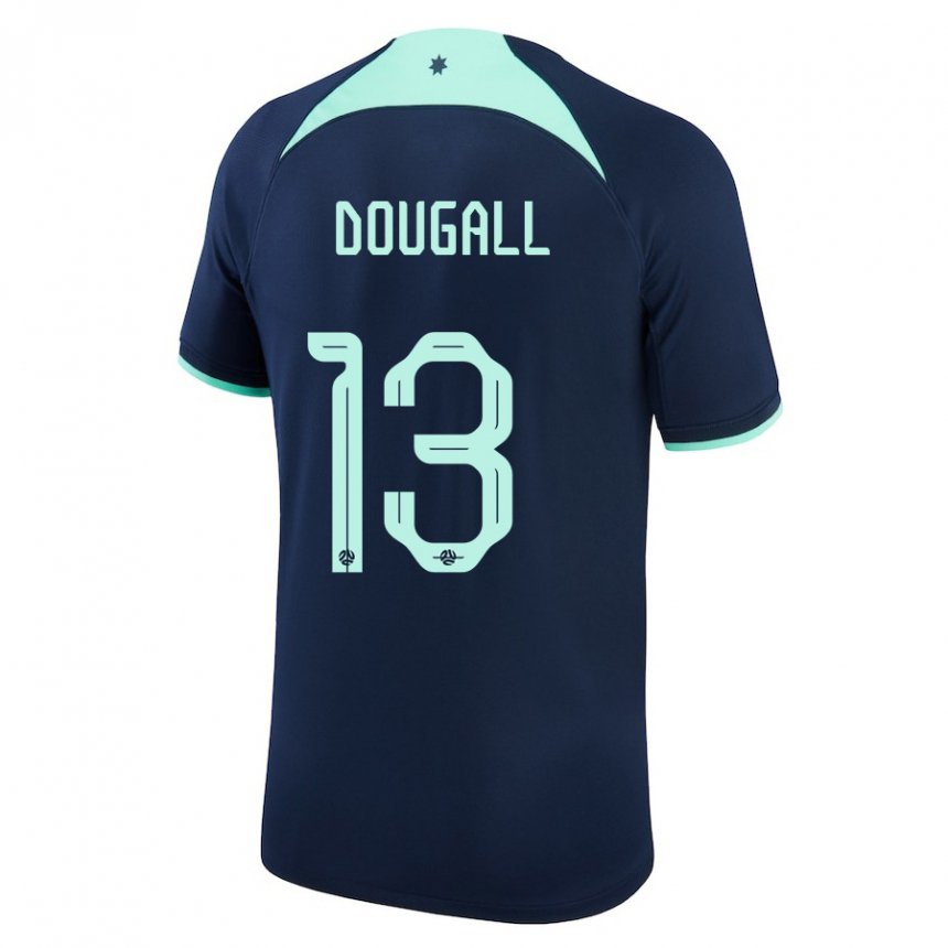 Barn Australias Kenny Dougall #13 Mørke Blå Bortetrøye Drakt Trøye 22-24 Skjorter T-skjorte