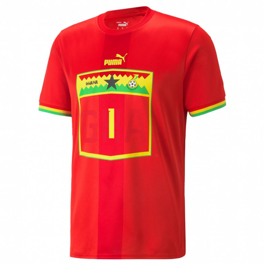 Barn Ghanas Richard Ofori #1 Rød Bortetrøye Drakt Trøye 22-24 Skjorter T-skjorte