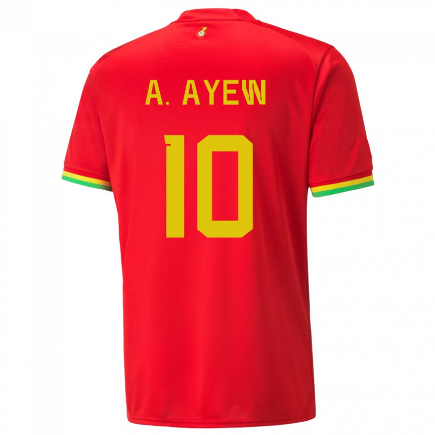 Barn Ghanas Andre Ayew #10 Rød Bortetrøye Drakt Trøye 22-24 Skjorter T-skjorte