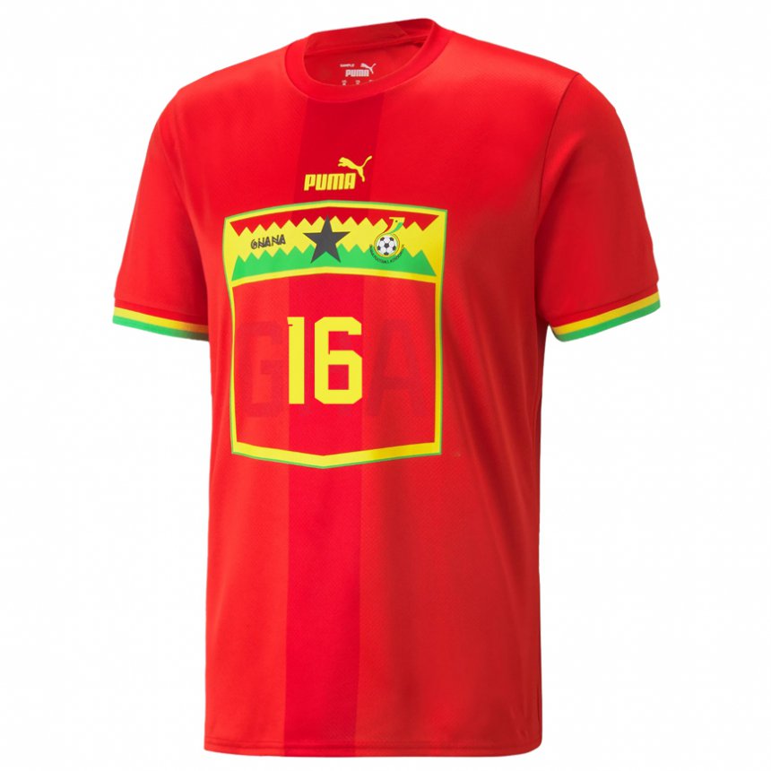Barn Ghanas Joe Wollacott #16 Rød Bortetrøye Drakt Trøye 22-24 Skjorter T-skjorte