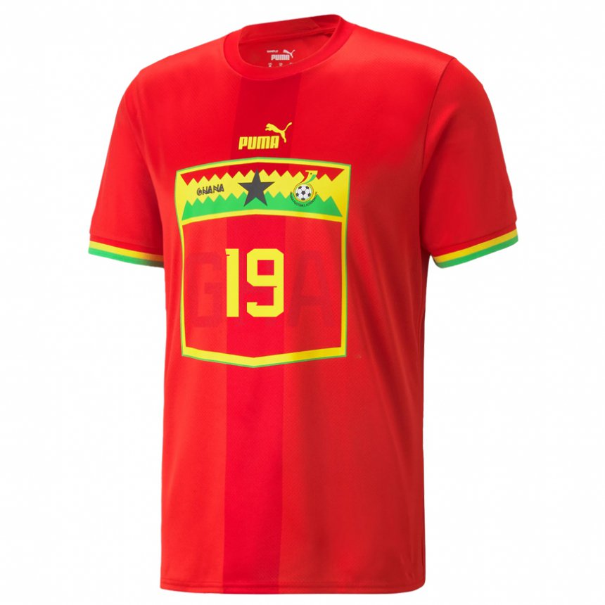 Barn Ghanas Inaki Williams #19 Rød Bortetrøye Drakt Trøye 22-24 Skjorter T-skjorte