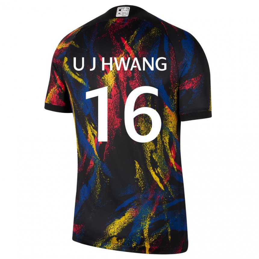Barn Sør-koreas Ui-jo Hwang #16 Flerfarget Bortetrøye Drakt Trøye 22-24 Skjorter T-skjorte