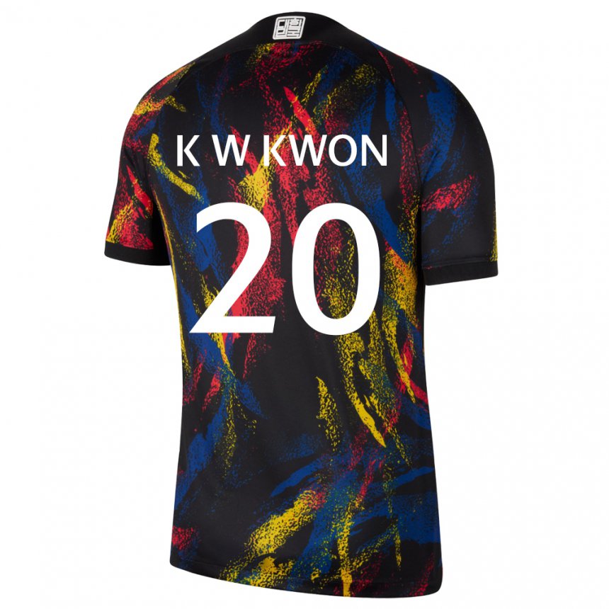 Barn Sør-koreas Kyung-won Kwon #20 Flerfarget Bortetrøye Drakt Trøye 22-24 Skjorter T-skjorte