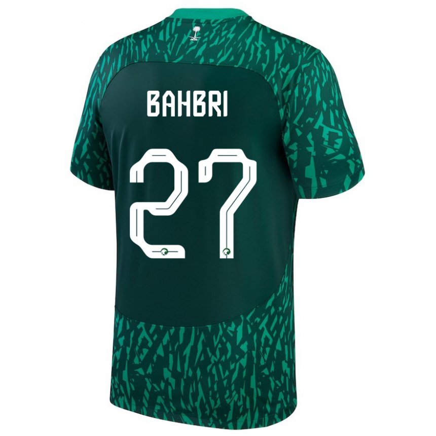 Barn Saudi-arabias Hatan Bahbri #27 Mørk Grønn Bortetrøye Drakt Trøye 22-24 Skjorter T-skjorte