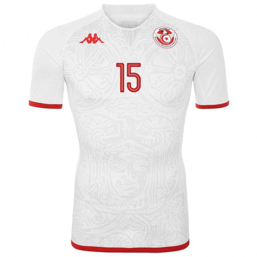 Barn Tunisias Omar Rekik #15 Hvit Bortetrøye Drakt Trøye 22-24 Skjorter T-skjorte