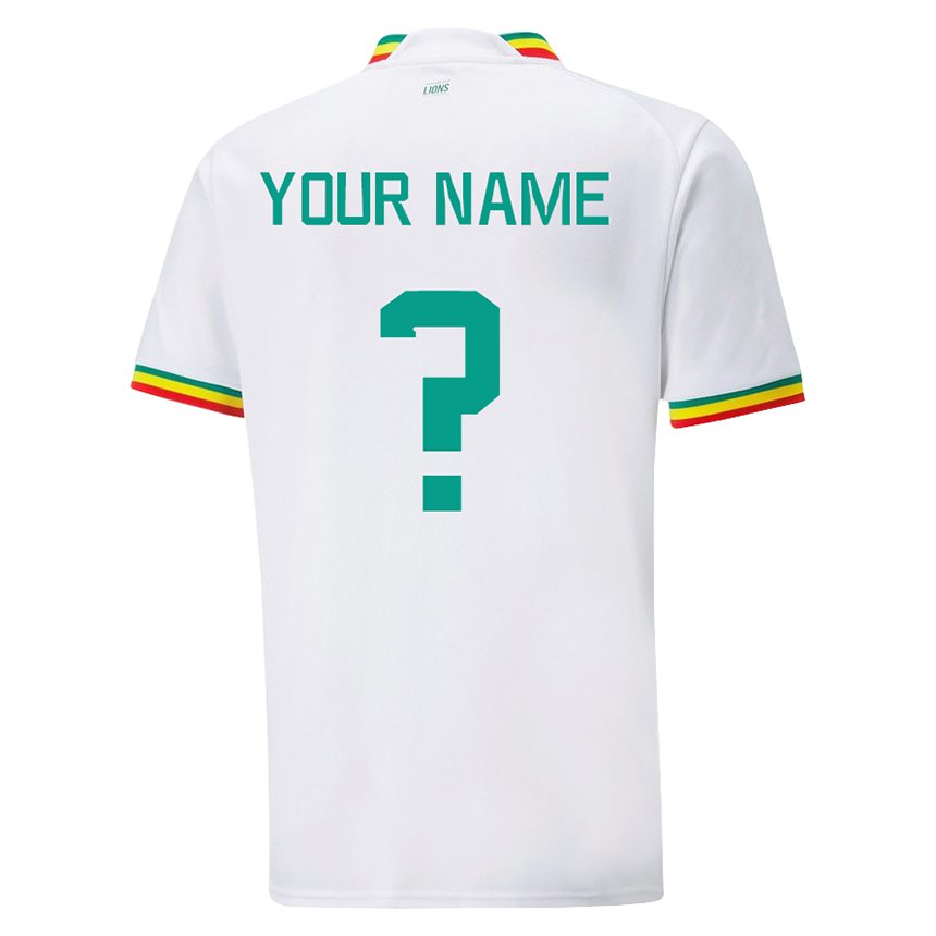 Mann Senegals Navnet Ditt #0 Hvit Hjemmetrøye Drakt Trøye 22-24 Skjorter T-skjorte