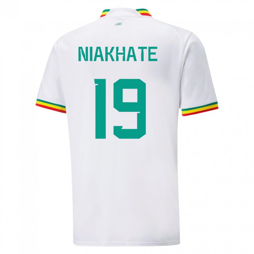 Mann Senegals Moussa Niakhate #19 Hvit Hjemmetrøye Drakt Trøye 22-24 Skjorter T-skjorte