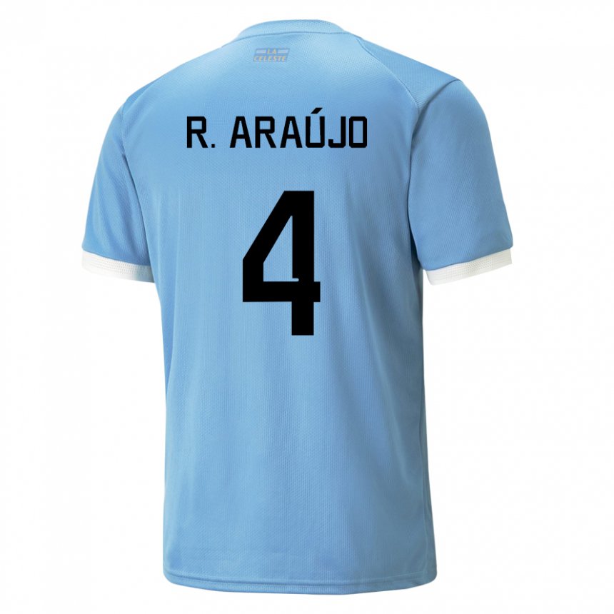 Mann Uruguays Ronald Araujo #4 Blå Hjemmetrøye Drakt Trøye 22-24 Skjorter T-skjorte