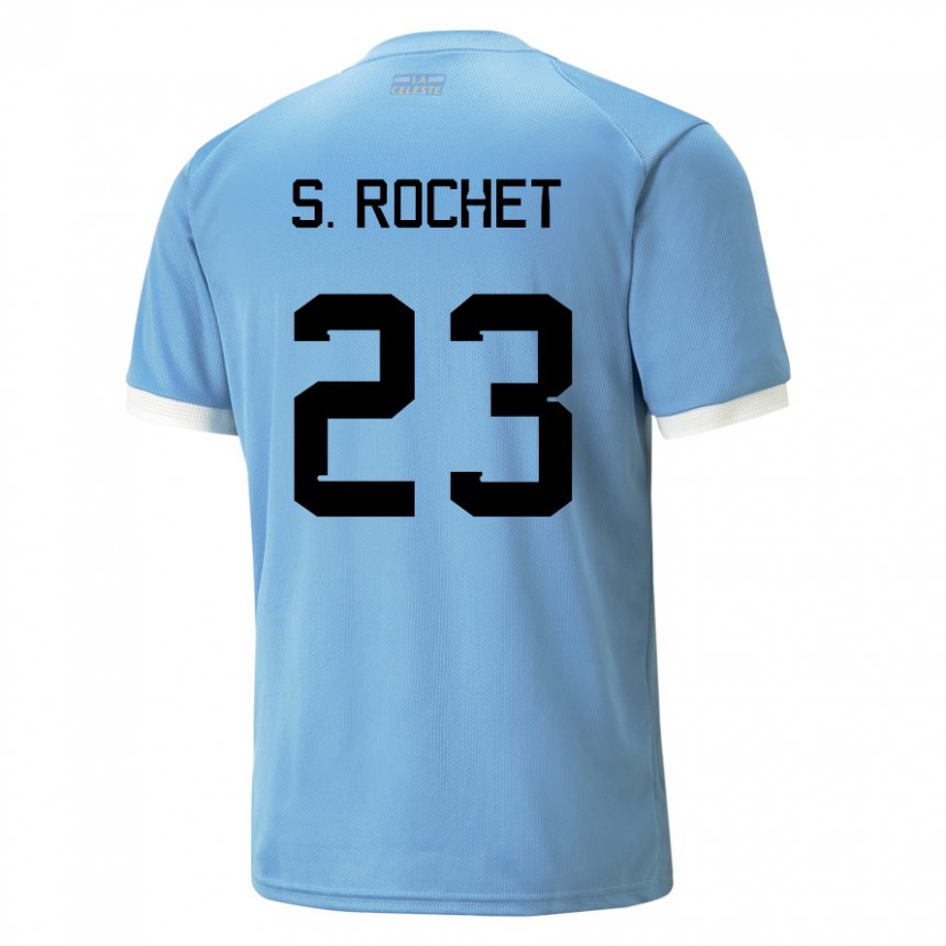 Mann Uruguays Sergio Rochet #23 Blå Hjemmetrøye Drakt Trøye 22-24 Skjorter T-skjorte