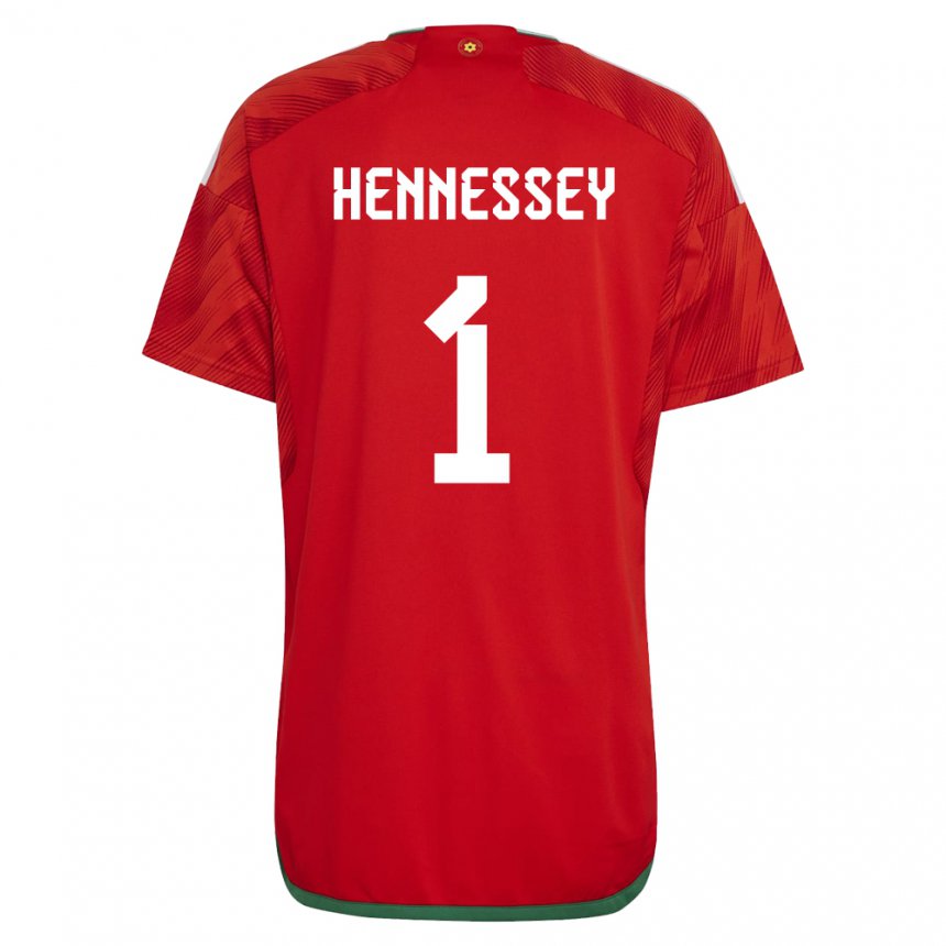 Mann Wales Wayne Hennessey #1 Rød Hjemmetrøye Drakt Trøye 22-24 Skjorter T-skjorte