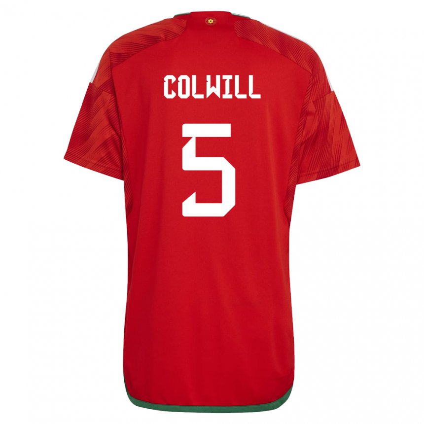 Mann Wales Rubin Colwill #5 Rød Hjemmetrøye Drakt Trøye 22-24 Skjorter T-skjorte