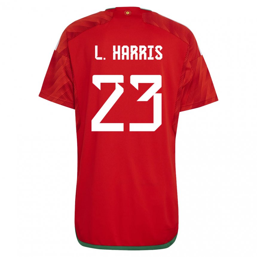 Mann Wales Luke Harris #23 Rød Hjemmetrøye Drakt Trøye 22-24 Skjorter T-skjorte