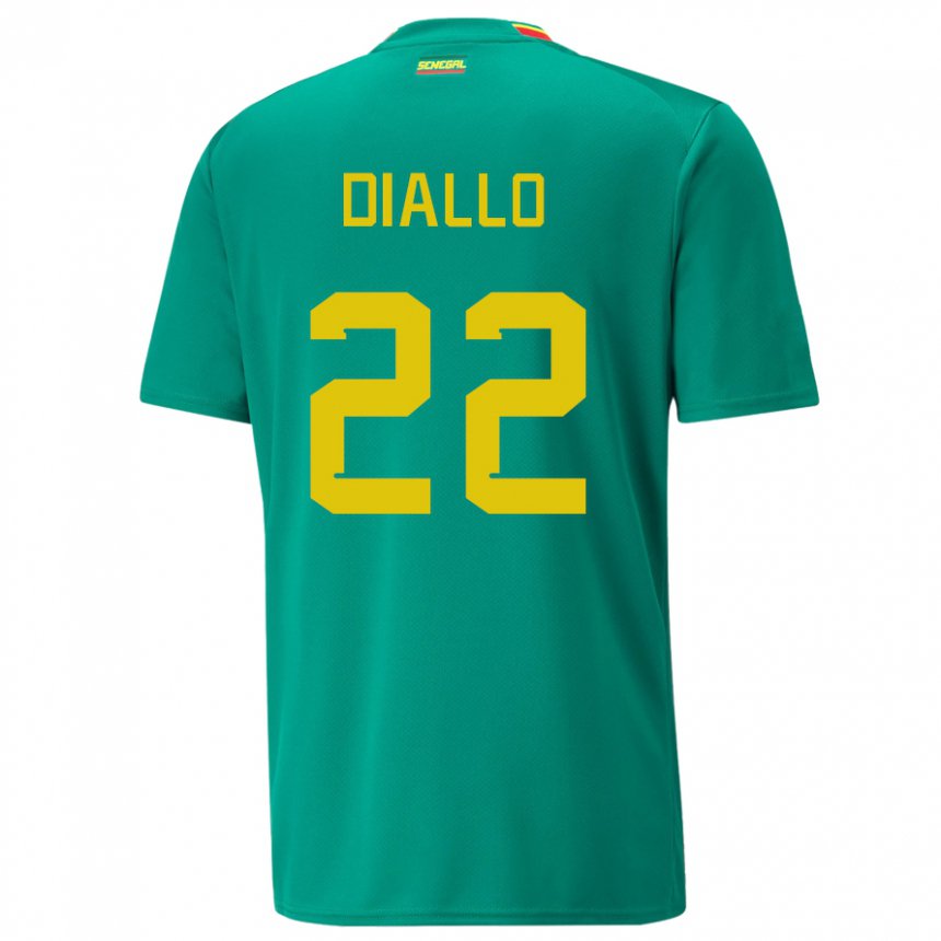 Mann Senegals Abdou Diallo #22 Grønn Bortetrøye Drakt Trøye 22-24 Skjorter T-skjorte