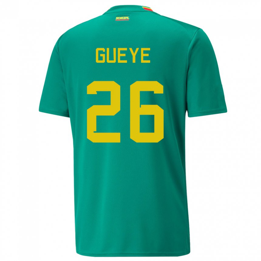 Mann Senegals Pape Gueye #26 Grønn Bortetrøye Drakt Trøye 22-24 Skjorter T-skjorte