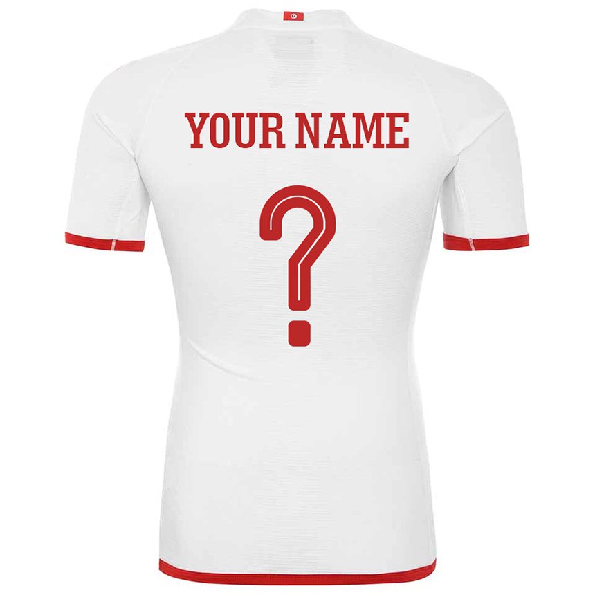 Mann Tunisias Navnet Ditt #0 Hvit Bortetrøye Drakt Trøye 22-24 Skjorter T-skjorte