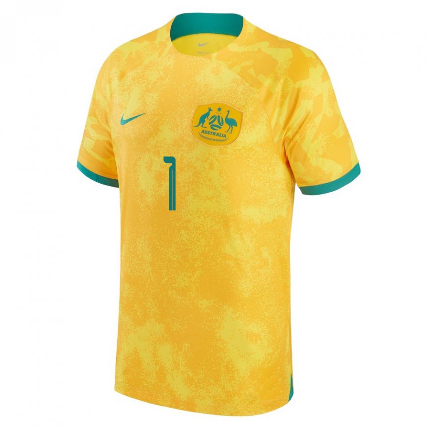 Dame Australias Mathew Ryan #1 Gylden Hjemmetrøye Drakt Trøye 22-24 Skjorter T-skjorte