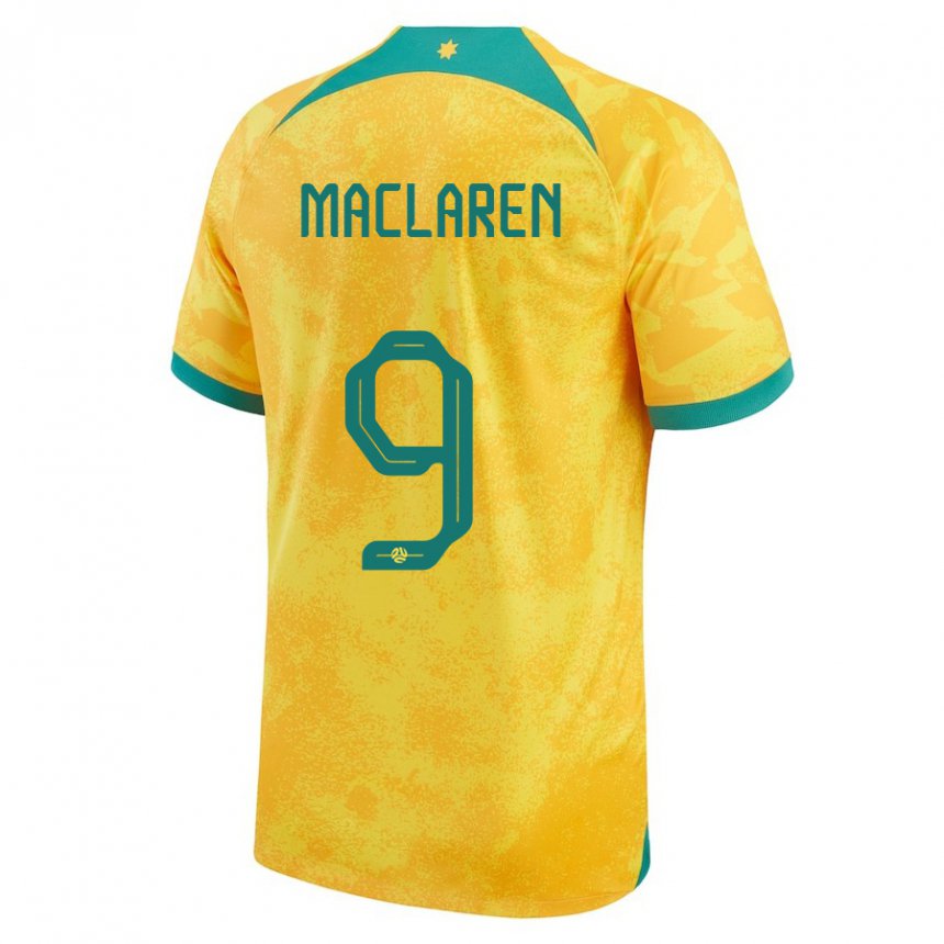 Dame Australias Jamie Maclaren #9 Gylden Hjemmetrøye Drakt Trøye 22-24 Skjorter T-skjorte