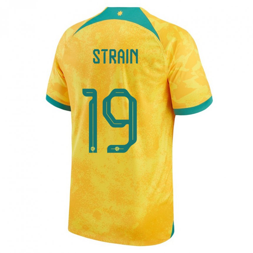Dame Australias Ryan Strain #19 Gylden Hjemmetrøye Drakt Trøye 22-24 Skjorter T-skjorte