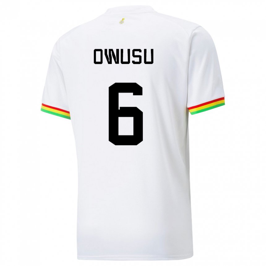 Dame Ghanas Elisha Owusu #6 Hvit Hjemmetrøye Drakt Trøye 22-24 Skjorter T-skjorte