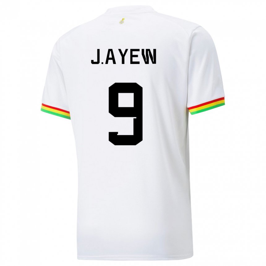Dame Ghanas Jordan Ayew #9 Hvit Hjemmetrøye Drakt Trøye 22-24 Skjorter T-skjorte