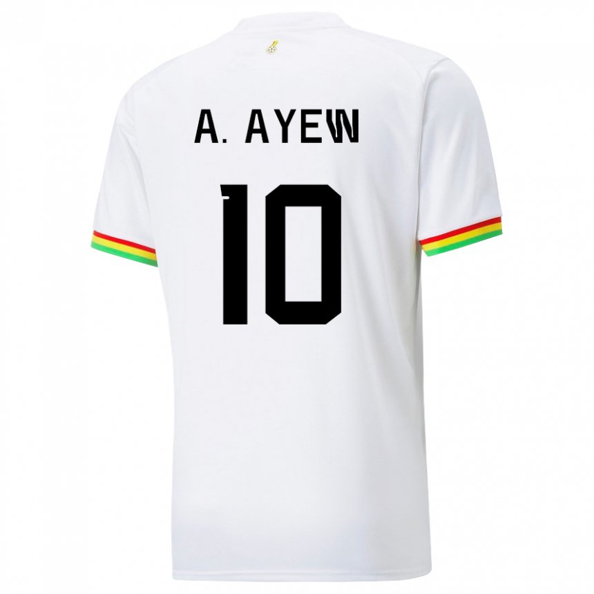 Dame Ghanas Andre Ayew #10 Hvit Hjemmetrøye Drakt Trøye 22-24 Skjorter T-skjorte