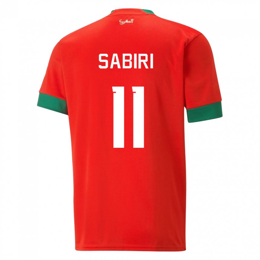 Dame Marokkos Abdelhamid Sabiri #11 Rød Hjemmetrøye Drakt Trøye 22-24 Skjorter T-skjorte