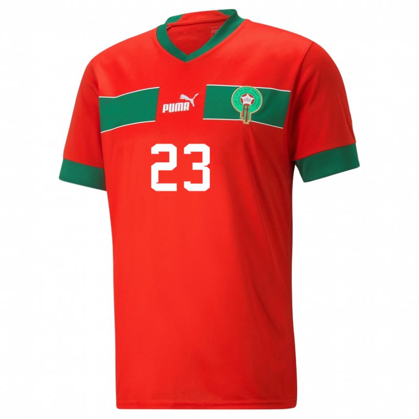 Dame Marokkos Ryan Mmaee #23 Rød Hjemmetrøye Drakt Trøye 22-24 Skjorter T-skjorte