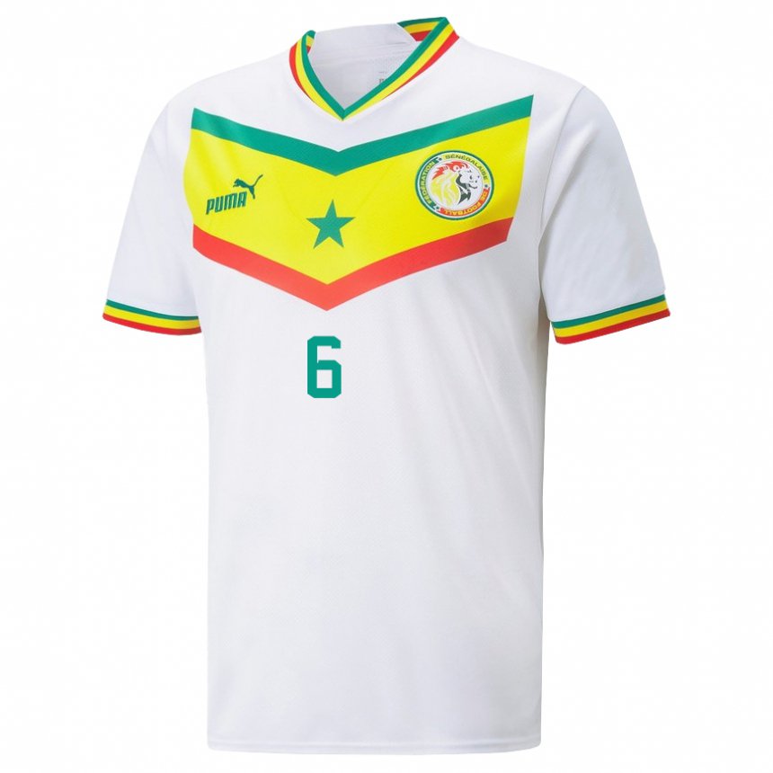 Dame Senegals Nampalys Mendy #6 Hvit Hjemmetrøye Drakt Trøye 22-24 Skjorter T-skjorte