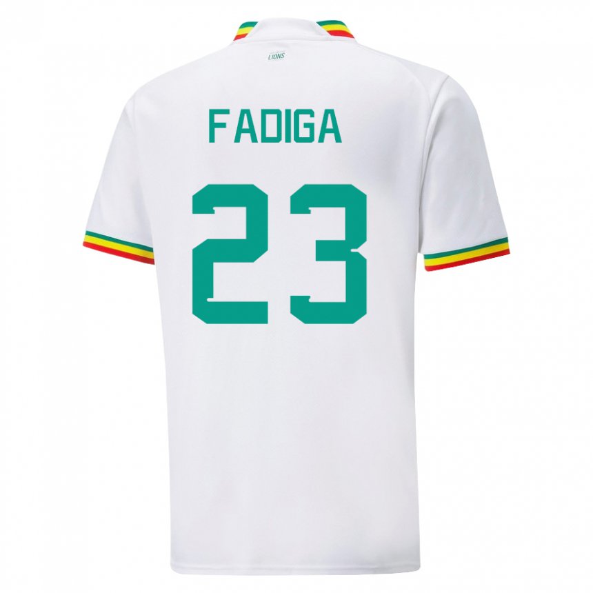 Dame Senegals Noah Fadiga #23 Hvit Hjemmetrøye Drakt Trøye 22-24 Skjorter T-skjorte
