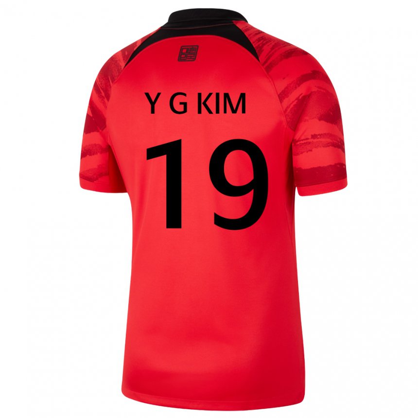 Dame Sør-koreas Young-gwon Kim #19 Rød Svart Hjemmetrøye Drakt Trøye 22-24 Skjorter T-skjorte