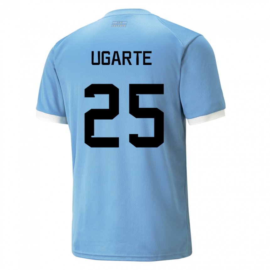Dame Uruguays Manuel Ugarte #25 Blå Hjemmetrøye Drakt Trøye 22-24 Skjorter T-skjorte