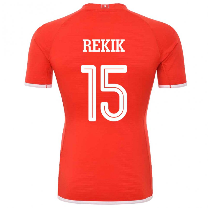 Dame Tunisias Omar Rekik #15 Rød Hjemmetrøye Drakt Trøye 22-24 Skjorter T-skjorte