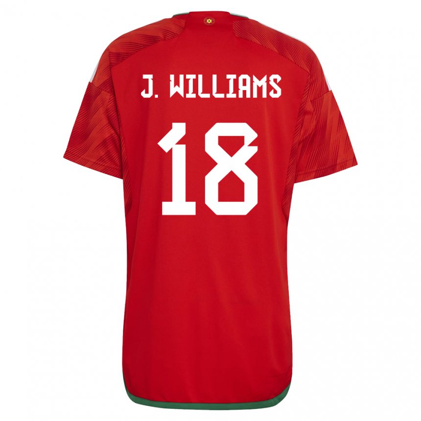 Dame Wales Jonathan Williams #18 Rød Hjemmetrøye Drakt Trøye 22-24 Skjorter T-skjorte