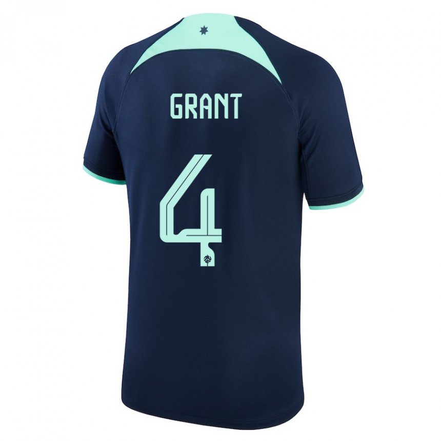 Dame Australias Rhyan Grant #4 Mørke Blå Bortetrøye Drakt Trøye 22-24 Skjorter T-skjorte