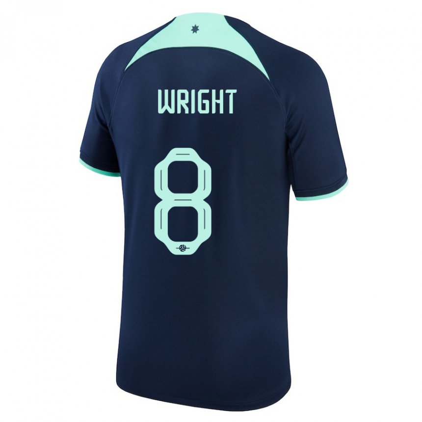 Dame Australias Bailey Wright #8 Mørke Blå Bortetrøye Drakt Trøye 22-24 Skjorter T-skjorte