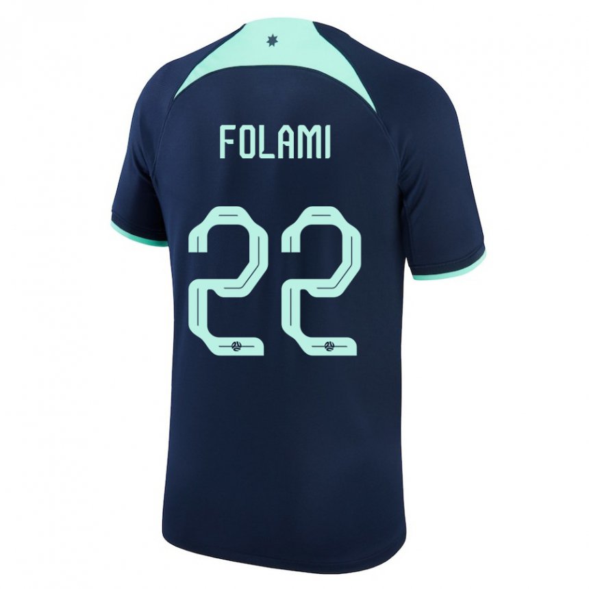 Dame Australias Ben Folami #22 Mørke Blå Bortetrøye Drakt Trøye 22-24 Skjorter T-skjorte