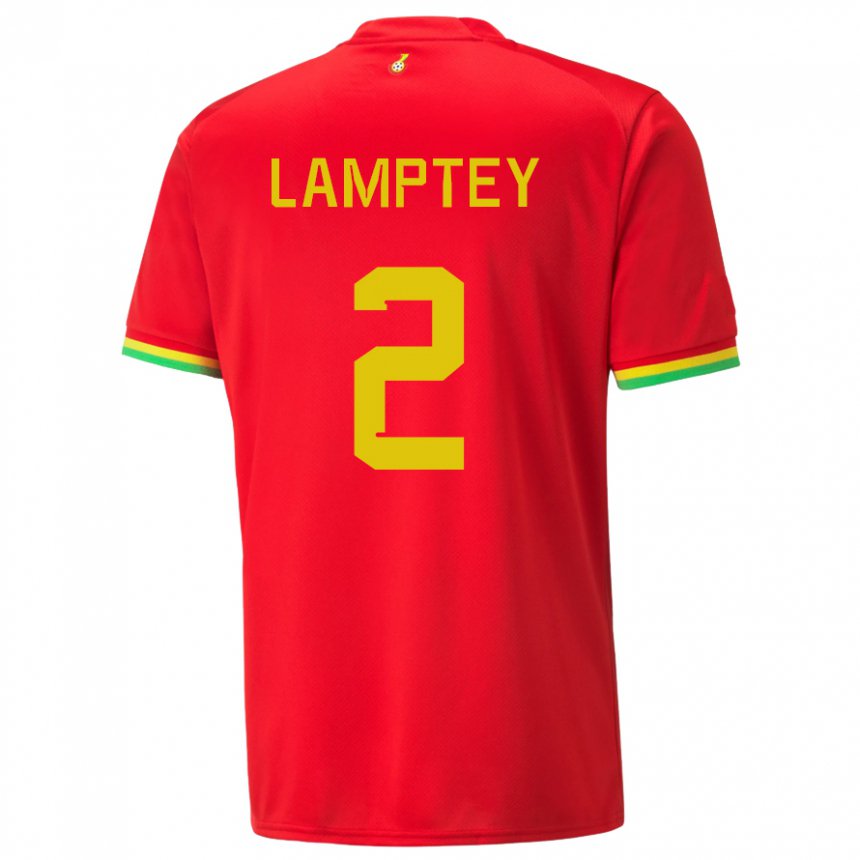 Dame Ghanas Tariq Lamptey #2 Rød Bortetrøye Drakt Trøye 22-24 Skjorter T-skjorte