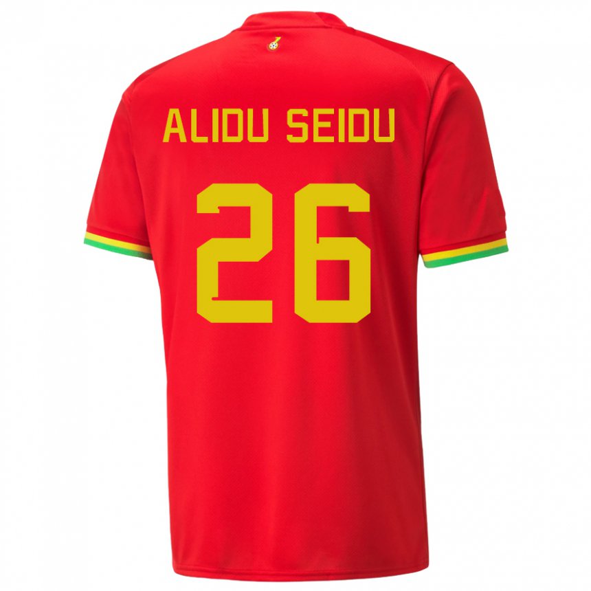 Dame Ghanas Alidu Seidu #26 Rød Bortetrøye Drakt Trøye 22-24 Skjorter T-skjorte