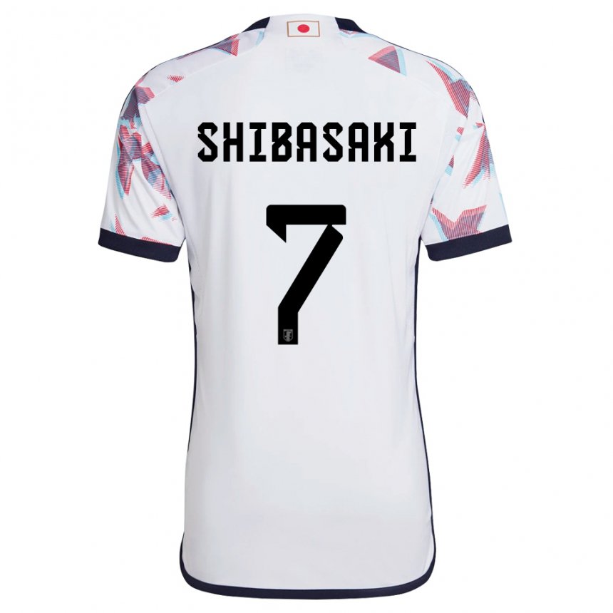 Dame Japans Gaku Shibasaki #7 Hvit Bortetrøye Drakt Trøye 22-24 Skjorter T-skjorte