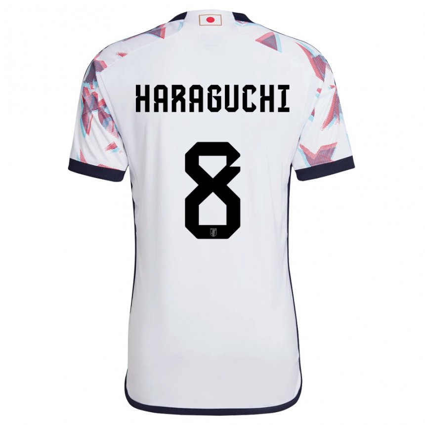 Dame Japans Genki Haraguchi #8 Hvit Bortetrøye Drakt Trøye 22-24 Skjorter T-skjorte