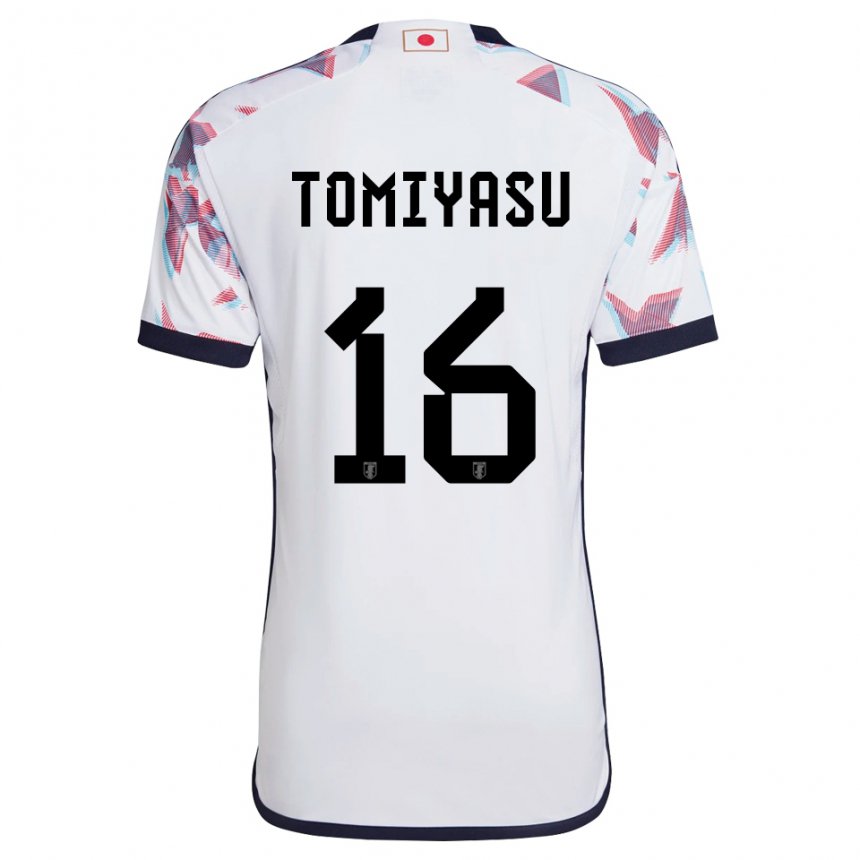 Dame Japans Takehiro Tomiyasu #16 Hvit Bortetrøye Drakt Trøye 22-24 Skjorter T-skjorte