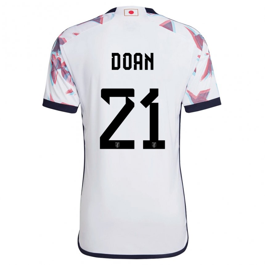 Dame Japans Ritsu Doan #21 Hvit Bortetrøye Drakt Trøye 22-24 Skjorter T-skjorte