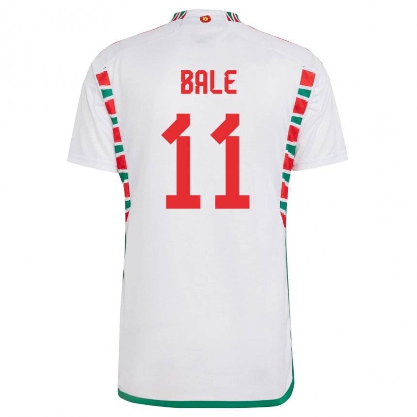 Dame Wales Gareth Bale #11 Hvit Bortetrøye Drakt Trøye 22-24 Skjorter T-skjorte