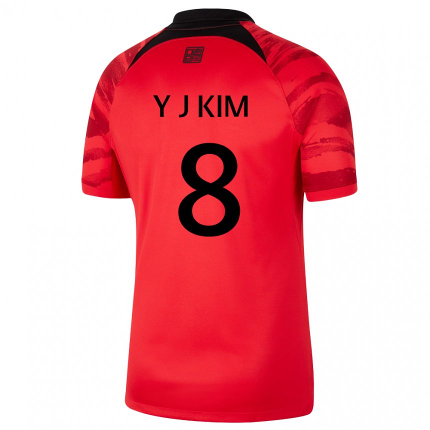 Barn Sør-koreas Kim Yun Ji #8 Rød Svart Hjemmetrøye Drakt Trøye 22-24 Skjorter T-skjorte