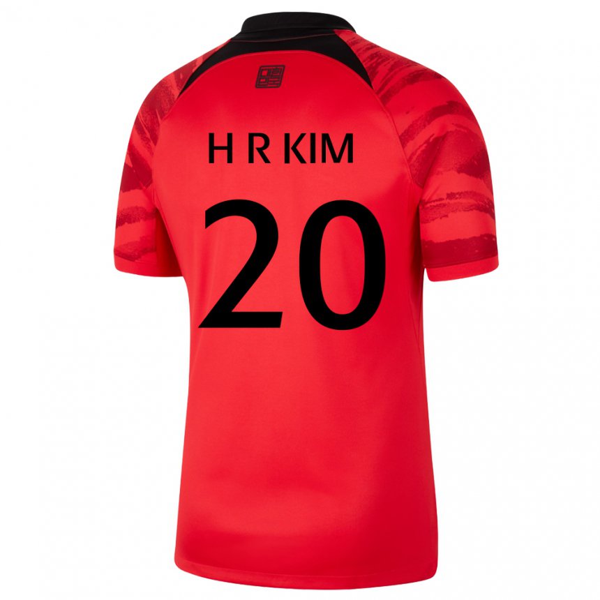 Barn Sør-koreas Kim Hye Ri #20 Rød Svart Hjemmetrøye Drakt Trøye 22-24 Skjorter T-skjorte