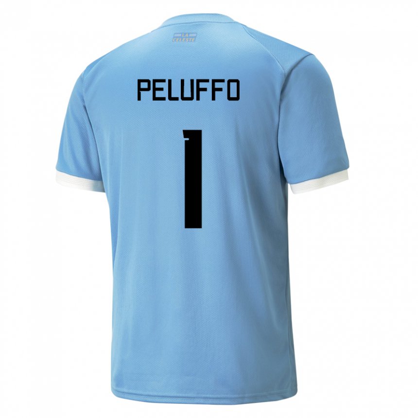 Barn Uruguays Daniel Peluffo #1 Blå Hjemmetrøye Drakt Trøye 22-24 Skjorter T-skjorte