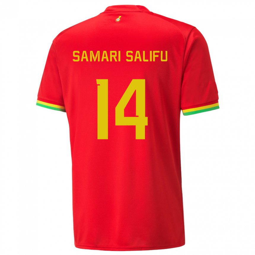 Barn Ghanas Abass Samari Salifu #14 Rød Bortetrøye Drakt Trøye 22-24 Skjorter T-skjorte