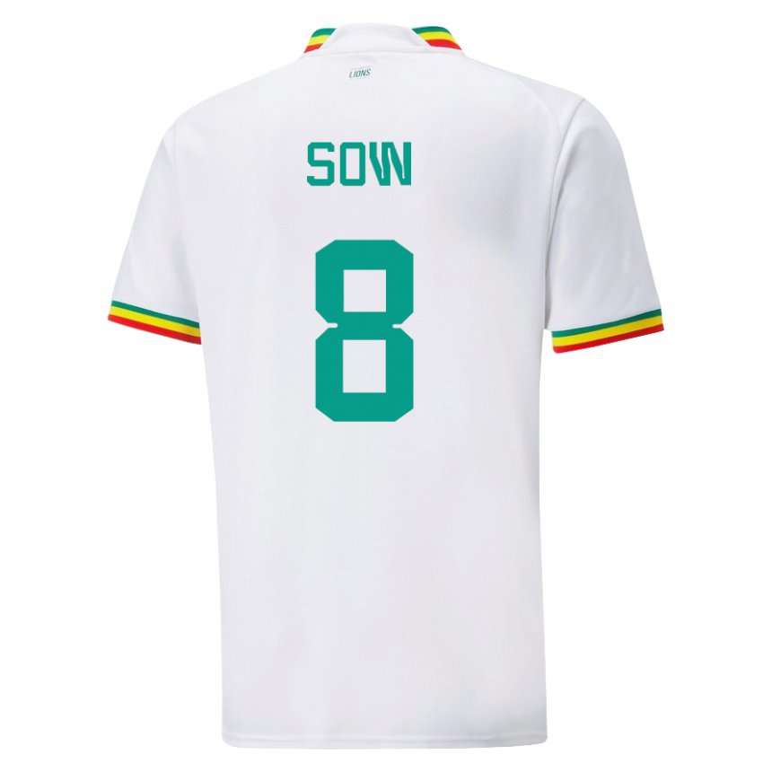Mann Senegals Mbayang Sow #8 Hvit Hjemmetrøye Drakt Trøye 22-24 Skjorter T-skjorte